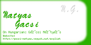 matyas gacsi business card